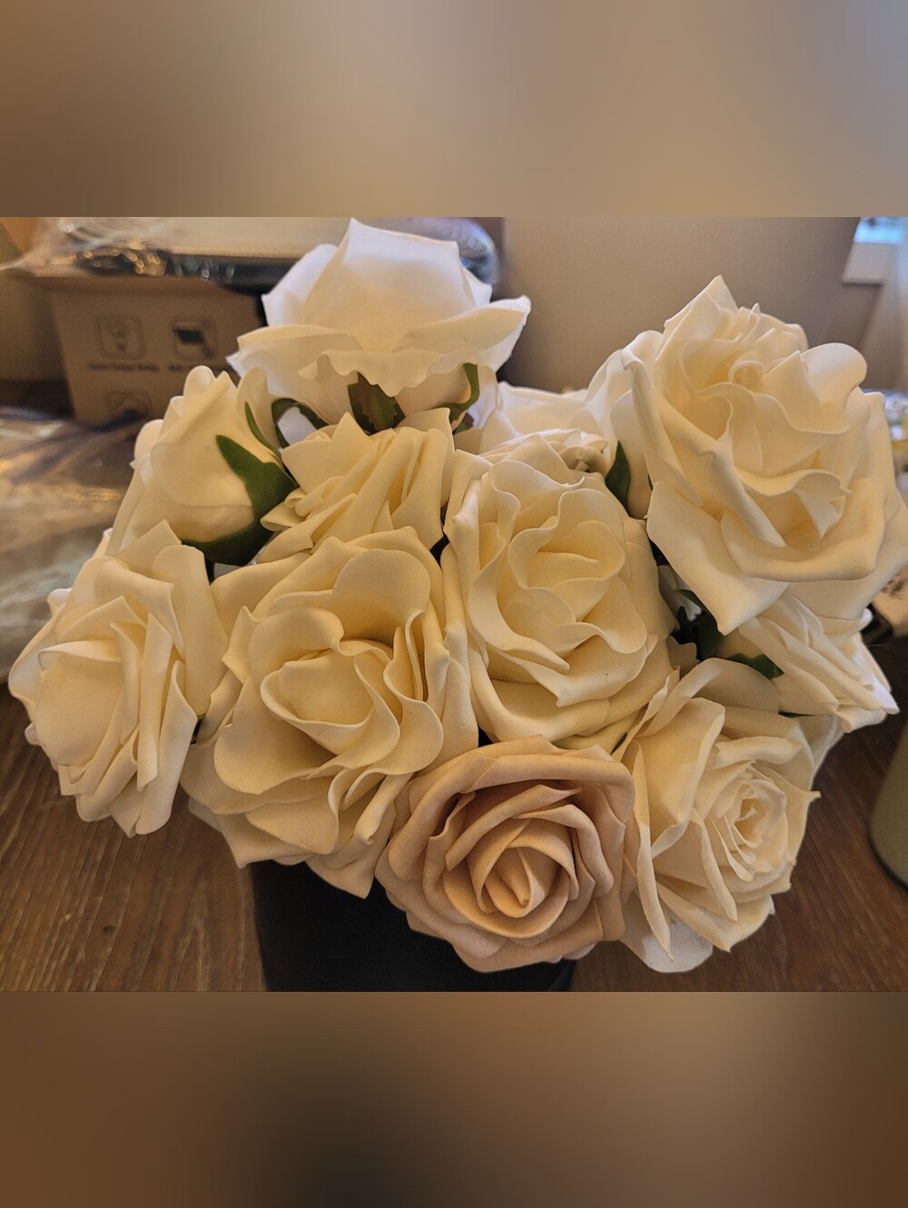 Cream and Blush Faux Roses